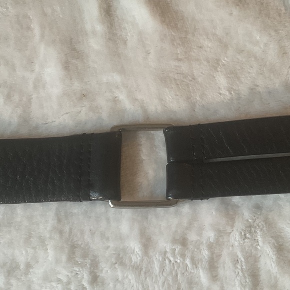 Armani Exchange vintage Black leather Belt with Silver Buckle - Picture 3 of 7